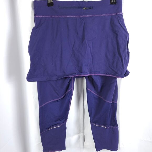 Athleta Womens Small Purple Contender 2 in 1 Skirt Leggings Cropped Skort - Picture 3 of 9